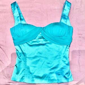 Vintage Versace Turquoise Bustier Top